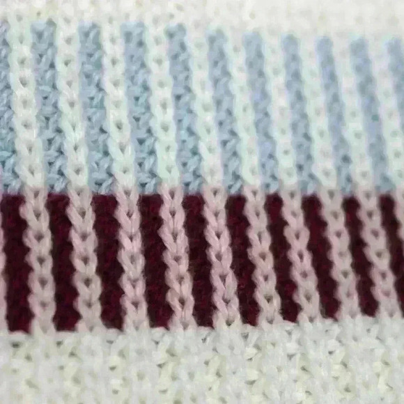 LANDS END Open Cardigan Sweater Midweight Striped Drifter Shaker Women Small - Picture 11 of 11